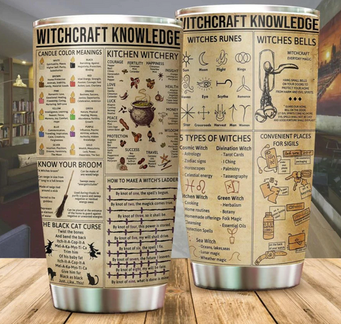 Witchcraft Knowledge Tumbler Witch Tumbler Halloween Cup Witch Gifts Ideas Halloween Gifts HN