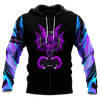 Men Tattoo Hoodie Black Purple Premium Dragon Tattoo Personalized Name 3D Printed Unisex Shirts Pi03052103