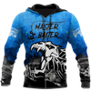 Men Hoodie Master Baiter fishing custom name blue design 3d print shirts