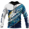 Custom name Marlin Fishing camo 3D print shirts