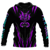 Men Tattoo Hoodie Black Purple Premium Dragon Gamers Tattoo Personalized Name 3D Printed Unisex Shirts Pi03052105