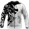Men Tattoo Hoodie White Black Premium Tribal Tattoo Dragon 3D Printed Unisex Shirts
