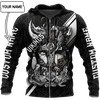 Men Viking Hoodie Customize Name Vikings All Over Printed Unisex Shirts