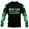 Men Tattoo Hoodie Black Green Premium Gaming Tattoo Personalized Name 3D Printed Unisex Shirts Pi03052101