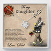 To My Daughter Message Card Necklace Firefighter Dad Gifts for Daughter Birthday Gifts HN