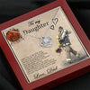 To My Daughter Message Card Necklace Firefighter Dad Gifts for Daughter Birthday Gifts HN