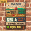 Farm Farmhouse Rule Work Hard Custom Classic Metal Signs
