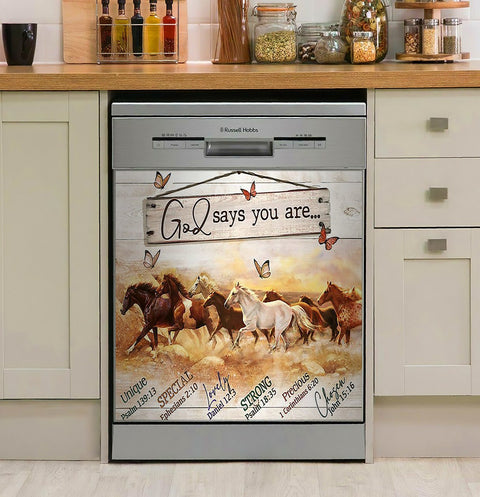 Horse Girl  God Says You Are Lovely Decor Kitchen Dishwasher Cover