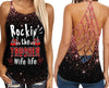 Rockin' the trucker wife life 02 Criss-Cross Tank Top TTM
