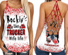 Rockin' the Trucker wife life Criss-Cross Tank Top TTM
