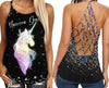 Unicorn girl Criss-Cross Tank Top TTM