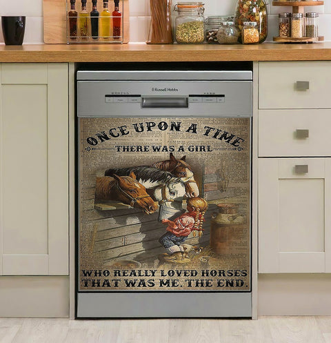 There Was A Girl Who Really Loved Horses Decor Kitchen Dishwasher Cover HT