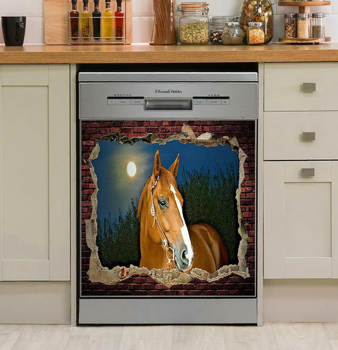 Horse Night Decor Kitchen Dishwasher Cover