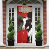 Cow Merry Christmas Door Cover Funny Cow Door Cover Christmas Home Decor Porch Home Holidays Decorations HN