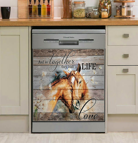 Horse Dishwasher Cover Horse  And So Together They Built A Life They Love Decor Kitchen Dishwasher Cover