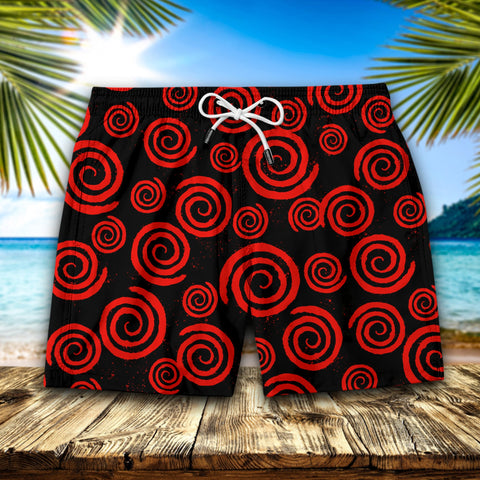 RED SPIRAL HAWAIIAN SHORT Men Hawaii Shorts