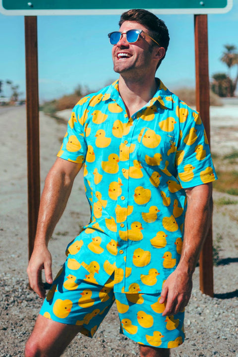 Men's Rubber Duck Hawaiian Shirt Aloha Shirt Cute Duck Shirts Gifts for Duck Lovers