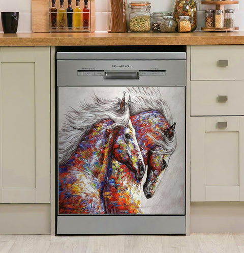 Running Horses Decor Kitchen Dishwasher Cover