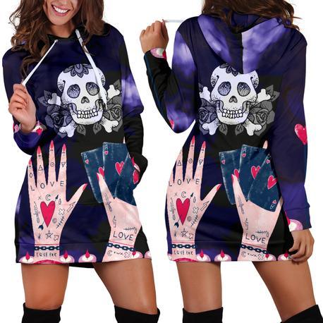 Skull Love Ink Hoodie Dress