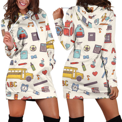 Back 2 School White Hoodie Dress