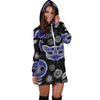Fractal Cat Bird and Skulls Hoodie Dress TL