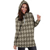 Chocolate Argyle Womens Hoodie Dress TL