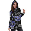Fractal Cat Bird and Skulls Hoodie Dress TL