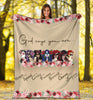 Mexican Skull Girls Sherpa Blanket Pil