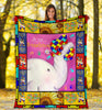 Autism Elephant You Are My Sunshine Fleece Blanket