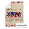 Mexican Skull Girls Sherpa Blanket Pil