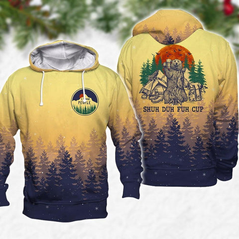 I Hate People Bear Sun Shuh Duh Fuh Cup Sunset 3D All Over Printed Camping Shirt