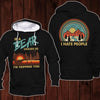 If A Bear Chases Us I’m Tripping You I Hate People Black Camping Shirt