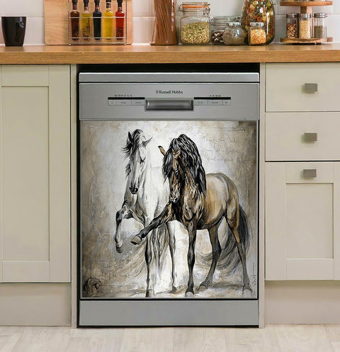 Horse Portrait Painting Horse Decor Kitchen Dishwasher Cover