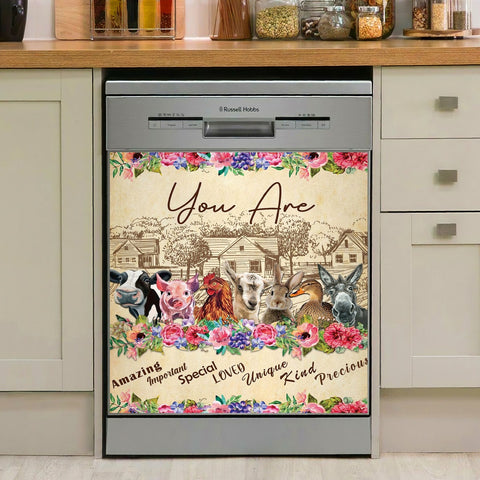Farm Animals Cattle Dishwasher Cover Kitchen Decor Farmhouse Decorations HT