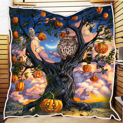 Owl Lover Sherpa Blanket 17, Owl Blanket, Owl Halloween Blanket, Halloween Gift