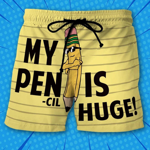 My Pen Is Huge  Custom Swim Trunks