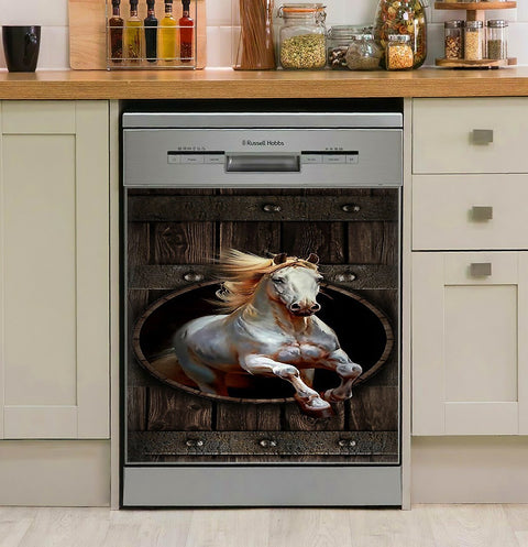 Horse Girl Horse Galloping Through The Circle Dishwasher Cover