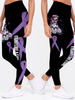Multi-Color Sugar Skull Girl Cancer Awareness Premium Leggings