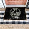 Black Cat Welcome to our haunted house Doormat Home Decor Halloween Gift Housewarming Gift HN