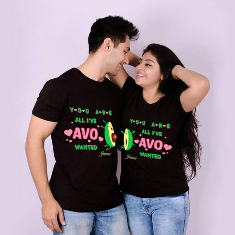 Vegan Couple Avocado T-shirt Matching Couple T-shirt Valentine’s Day Shirt Valentine Gift