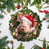 Pig Farmhouse Christmas gift for pig lover Ornament TTM