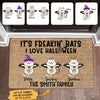 Personalized It's Freakin' Bats I Love Halloween Doormat Cat Flying Halloween Decorations Home Decor Mat HT