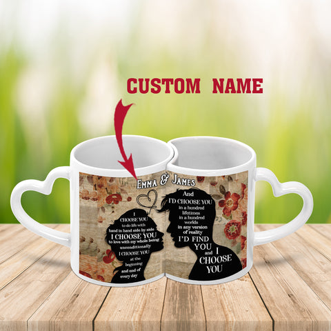 I Find You and I Choose You Couple Mugs, Gifts for Boyfriend, Gifts for Girlfriend, Valentines Day Gifts HN