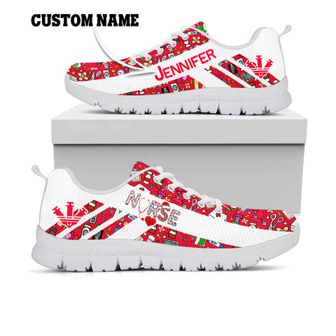 Nurse Christmas Shoes Nurse Custom Sneakers Christmas Gift for Nurse Xmas Gift HN
