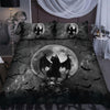 Halloween Bedspread Black Cat and Skull Halloween Bedding Set