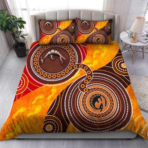Oceania Bedding Set Aboriginal Kangaroo Australia Indigenous Painting Art Bedding Set