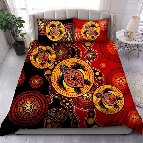 Oceania Bedding Set Aboriginal Bedding Set, Australia Indigenous Turtles Painting Art Bedding Set