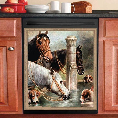 Farmer Horse Decor Kitchen Dishwasher Cover