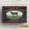 Personalized Dairy Farm Farm Fresh Milk Metal Signs