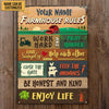 Farm Farmhouse Rule Work Hard Custom Classic Metal Signs